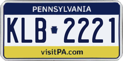 PA license plate KLB2221