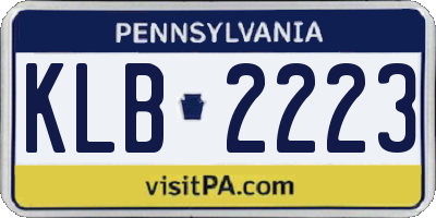 PA license plate KLB2223