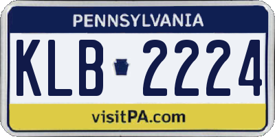 PA license plate KLB2224