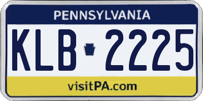 PA license plate KLB2225