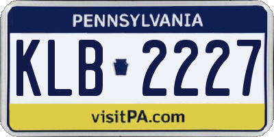 PA license plate KLB2227