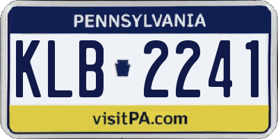 PA license plate KLB2241