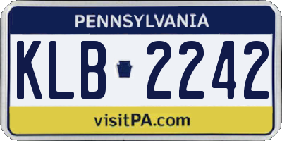 PA license plate KLB2242