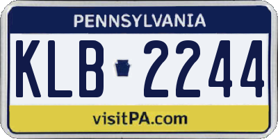 PA license plate KLB2244
