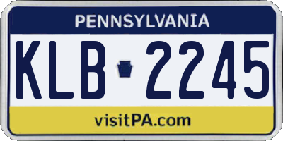 PA license plate KLB2245