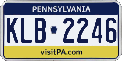 PA license plate KLB2246