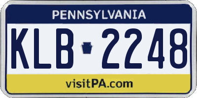 PA license plate KLB2248