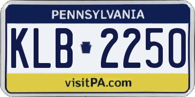 PA license plate KLB2250