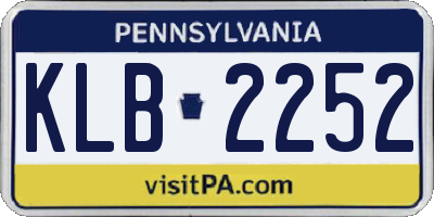 PA license plate KLB2252