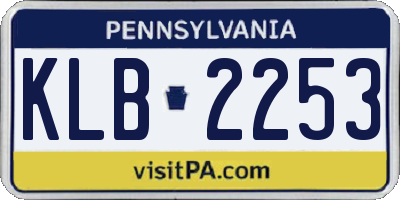 PA license plate KLB2253
