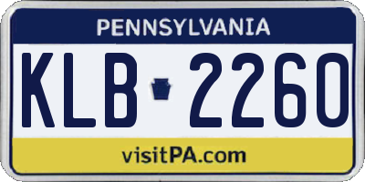 PA license plate KLB2260