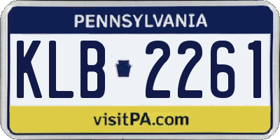 PA license plate KLB2261