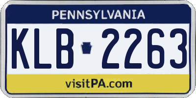 PA license plate KLB2263