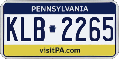 PA license plate KLB2265