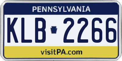 PA license plate KLB2266