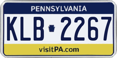 PA license plate KLB2267