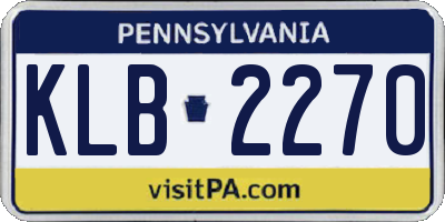 PA license plate KLB2270