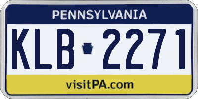 PA license plate KLB2271