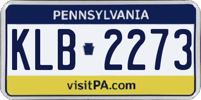 PA license plate KLB2273