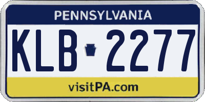 PA license plate KLB2277