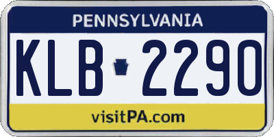 PA license plate KLB2290
