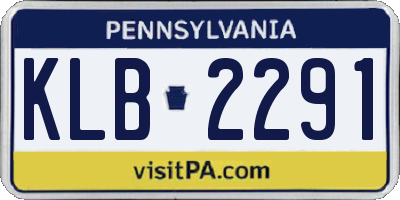 PA license plate KLB2291