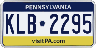 PA license plate KLB2295
