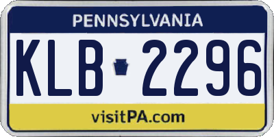 PA license plate KLB2296