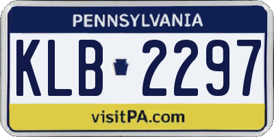 PA license plate KLB2297