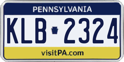PA license plate KLB2324