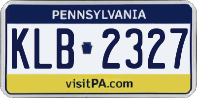 PA license plate KLB2327