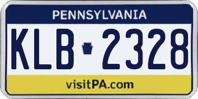 PA license plate KLB2328