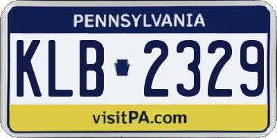 PA license plate KLB2329