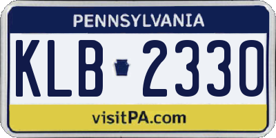 PA license plate KLB2330