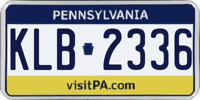 PA license plate KLB2336