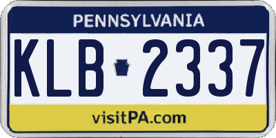 PA license plate KLB2337