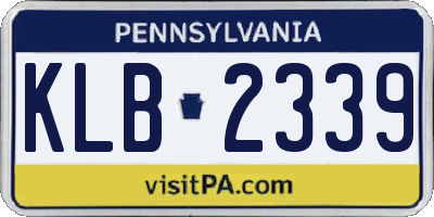 PA license plate KLB2339