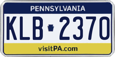 PA license plate KLB2370