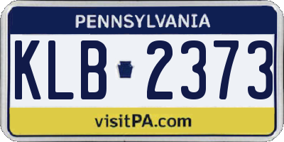 PA license plate KLB2373