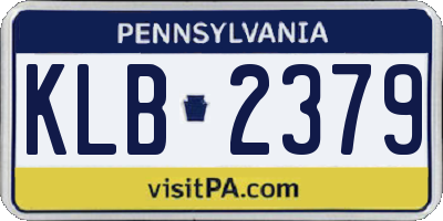 PA license plate KLB2379