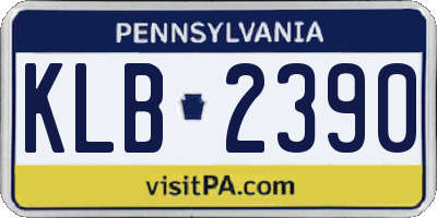 PA license plate KLB2390