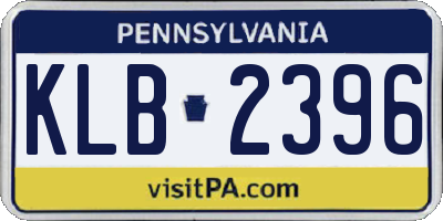 PA license plate KLB2396