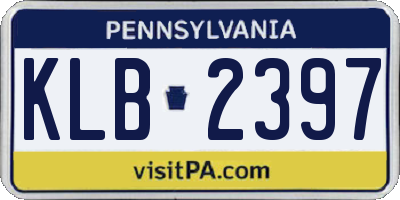 PA license plate KLB2397