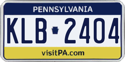PA license plate KLB2404