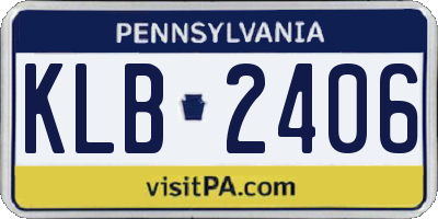 PA license plate KLB2406