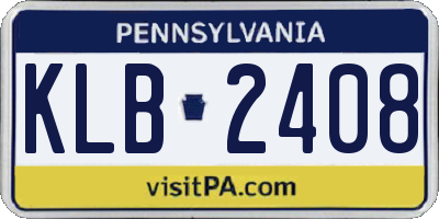 PA license plate KLB2408