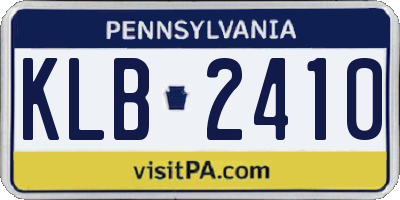 PA license plate KLB2410