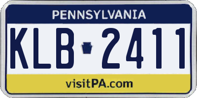PA license plate KLB2411