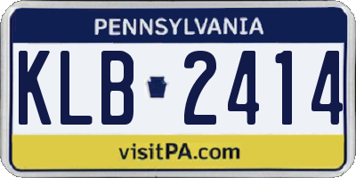 PA license plate KLB2414