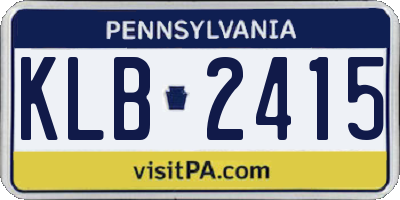 PA license plate KLB2415